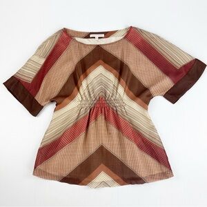 Tori Richard 100% Silk Lined Short Sleeve Blouse Top